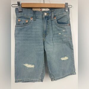 Levi's 511 Light Blue Distressed Boys Shorts